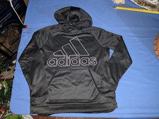 Adidas Youth Medium12/ 14 Hoodie Sweatshirt Black White Graphic Pattern