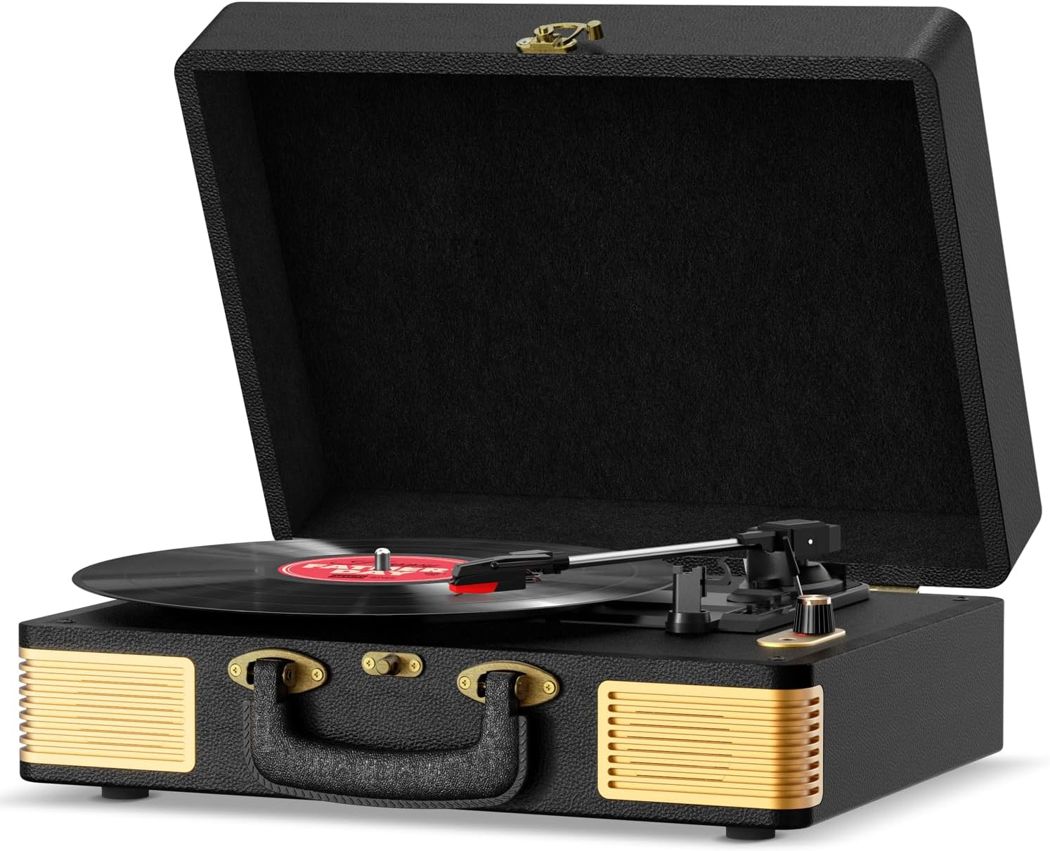 Giradischi Vinili,  Giradischi Portatile Vintage in Pelle, Giradischi Bluetooth 