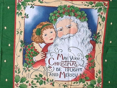 VINTAGE Susan Winget 1994 Weihnachten Urlaub Stoff Panel Weihnachtsmann 35”x44” - Bild 4 von 6
