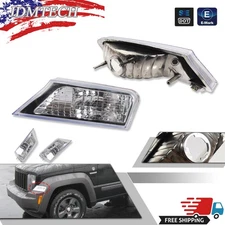 Turn Signal Light Set For 2008-2012 Jeep Liberty Front Left and Right Clear Pair