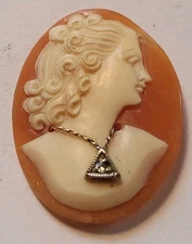 Antique Cameo Beautiful Woman Diamond 2336