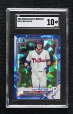 2021 Bowman Sapphire Edition Chrome Prospects Nick Maton #BCP-5 SGC 10 GEM 1ct1
