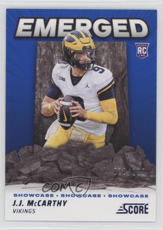 2024 Score Emerged Showcase 20/100 JJ McCarthy #EM-JMY Rookie RC 0xl5