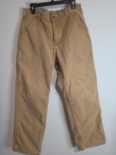 Carhartt Pants 32x30 Bll BRN Carpenter Painter Dungaree Fit. VINTAGE Made In USA