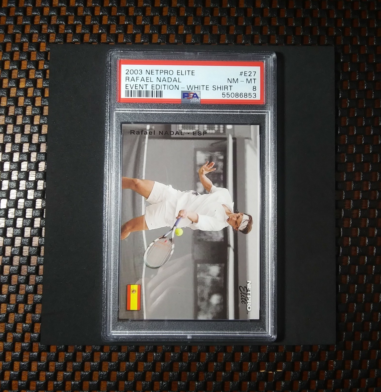 2003 NetPro Elite Event Edition White Shirt Rookie #E27 Rafael Nadal RC SP PSA 8 view 16