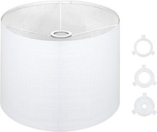 White Linen Drum 13x13x10in Lamp Replacement Shade