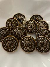5PC Antiqued Bronze Leaf Wheat Shank Metal Buttons Crafts Sewing Buttons 20mm