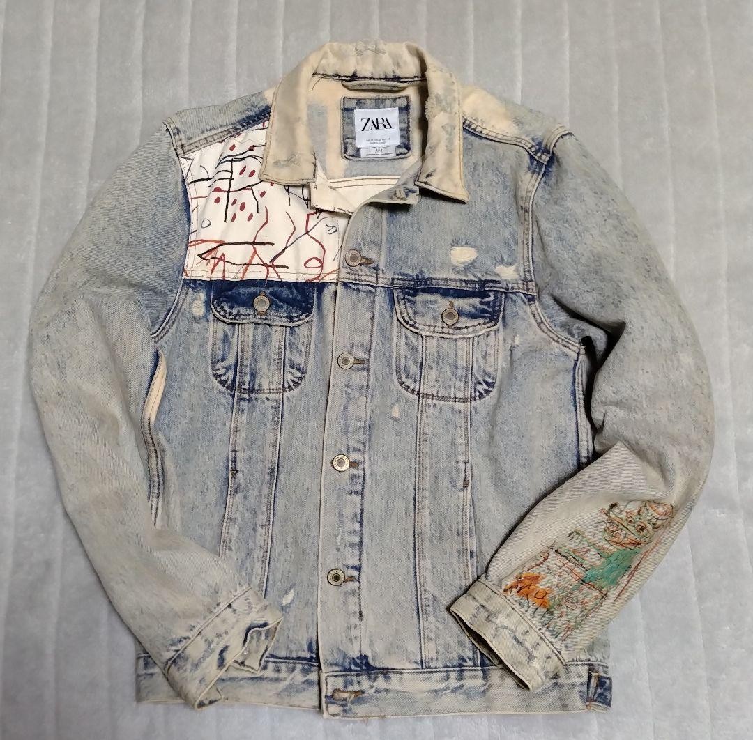 Zara Men's Jean-Michel Basquiat Collaboration Denim Jacket Size M