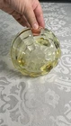 Vintage Yellow Depression Glass Trinket Bowl Dish Footed Nuts Candy