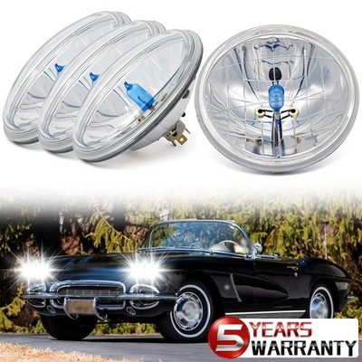 4PCS 5 3/4'' 5.75'' Halogen Headlights Hi-Lo Beam for Chevrolet Corvette C1 C2 C3