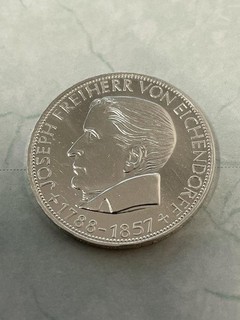 5 DM 100 Todestag Joseph Freiher von Eichendorff 1957 J ss original
