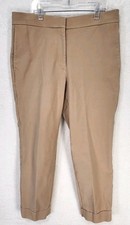 Ann Taylor Tan Women's Size 6 Curvy Fit Trousers Pants Cuffs Pockets Zip Hooks
