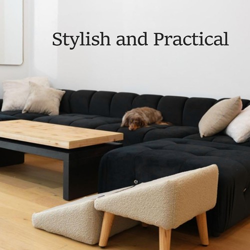 2 in 1 Dog Step with Footrest Stool Foldable Dog Vehicle Stair for Senior Animal - Picture 4 of 29