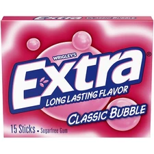 Extra Classic Bubble Gum, 15 Piece, 10 Per Pack, 12 Per Case
