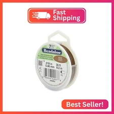Beadalon 7 Strand Stainless Steel Bead Stringing Wire, 0.018 in / 0.46 mm, Bronz