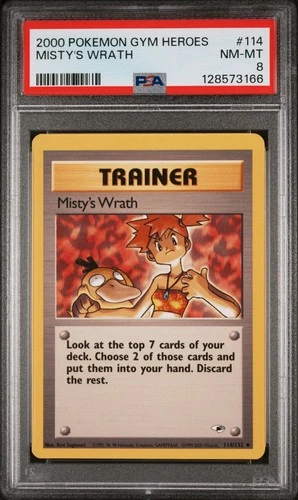 2000 POKEMON GYM HEROES #114 MISTY'S WRATH PSA 8