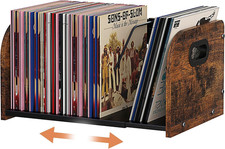 Vinyl Record Storage Holder, Expandable Record Holder Rack with Movable Divider,