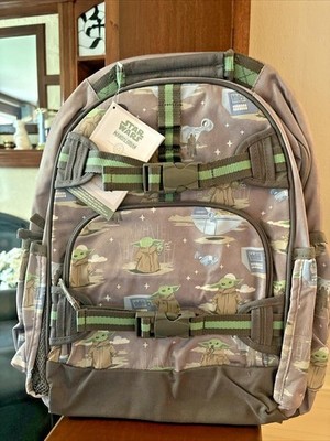 Pottery Barn NEW STAR WARS travel LARGE BACKPACK Grogu Solo Mandalorian boy .