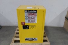 Justrite 891220 12 Gal Storage Capacity Yellow Steel Flammables Safety Cabinet