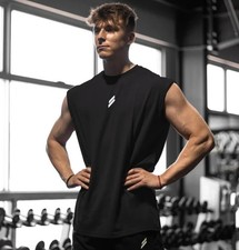 Men Sleeveless Gym Tank Top Quick Dry Fitness Workout Vest Mesh Summer Shirt