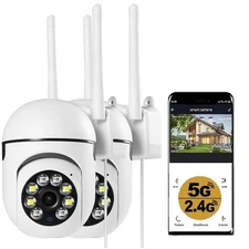Outdoor Security Cameras, 2.4GHz & 5G WiFi Cameras for Home Security, 1080P D...