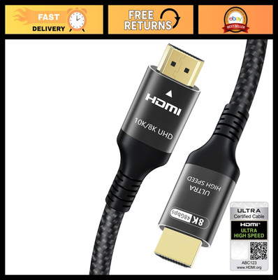 Ultra High Speed HDMI 2.1 Cable 13FT, 48Gbps Certified 10K 8K 4K Cord for Gaming
