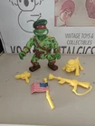 Vintage TMNT Ninja Turtles Figure Raph The Green Beret 1991 Complete