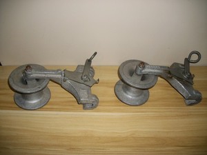 LOT OF 2 LEMCO PY-750 PULLY  2-WAY ROLLER CABLE BLOCK  LINESMAN   FREE SHIPPING