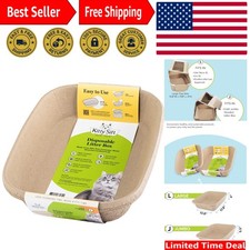 Water-Resistant Disposable Cat Litter Boxes - 6-Pack Natural Cardboard Design