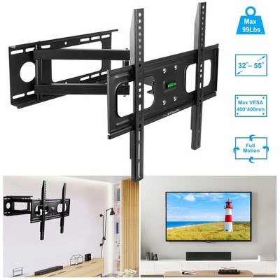 TV Wall Mount 32-55'' Full Motion Swivel Tilt Articulating VESA 400x400 Rack