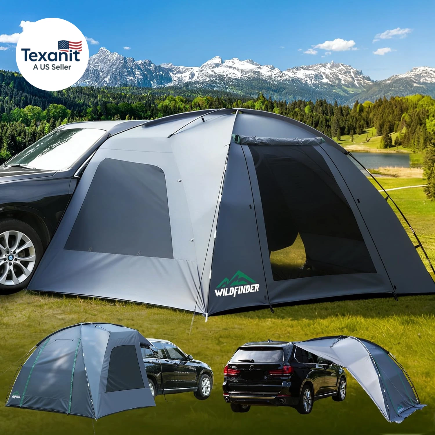 SUV Tent, Rectangle Car Tent for Family, Waterproof & Windproof for Car Camping,