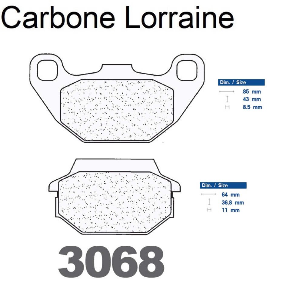 Plaquettes Carbone Lorraine frein avant Kymco 200 Like i 2009 contre les sifflements au freinage