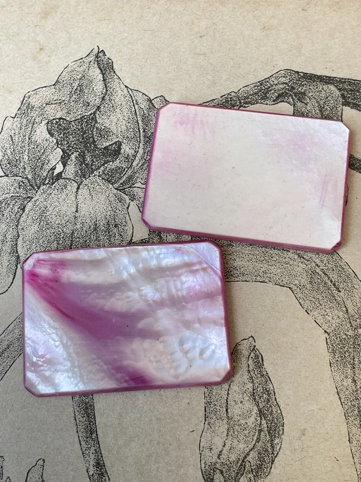 Lot de 2 anciens jetons de casino en Nacre Gravée rose XIXè - 20 Jeux - Photo 2/3