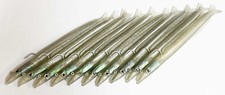 Almost Alive Lures Sand Launce Eel Bait Lure Silver Flake 7.5" with Hook 10 Pack
