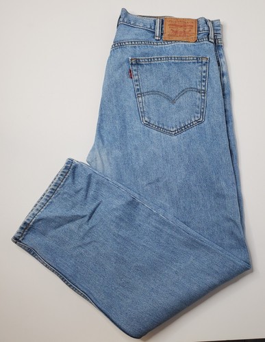 Men's Levi's 505 Regular Denim Jeans Red Tab Medium Wash 38 X 32 100% Cotton - Picture 9 of 12