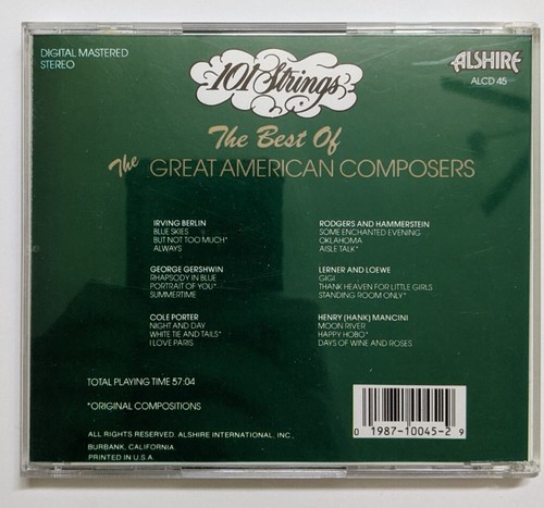 101 Strings : The Great American Composers, Vol. 1 CD, Pre-Owned - Picture 2 of 3