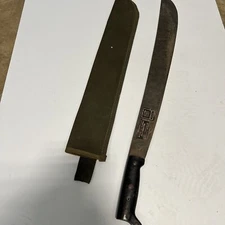 Vintage BUSQUESE LA ESTAMPA Collins Co Machete Dagger Knife Canvas Sheath