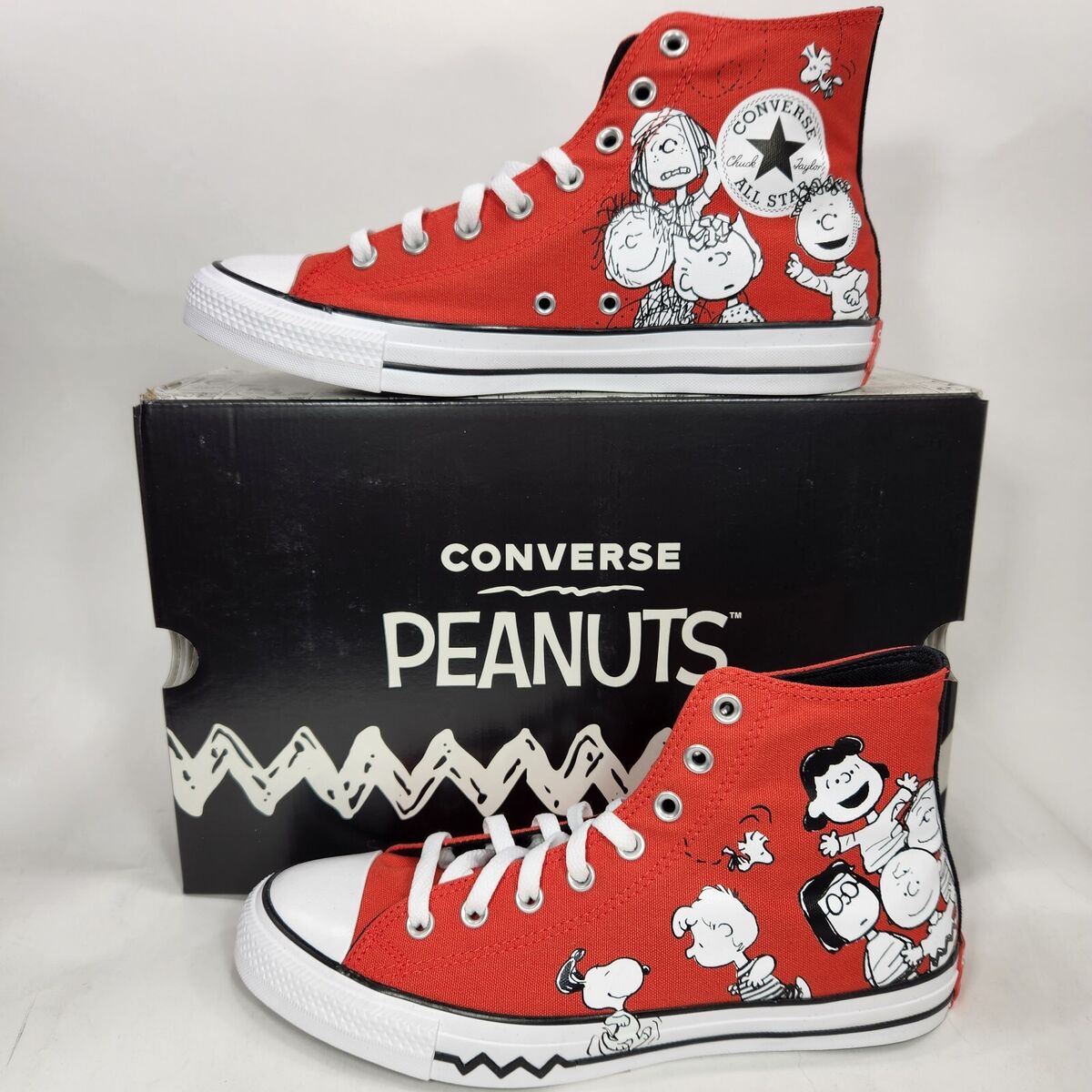 Converse Peanuts Chuck Taylor All Star Hi CTAS High Red Shoe Sneaker Mens Size |