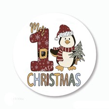 My 1st Christmas Penguin Stickers Scrapbook Stickers Labels Envelope Seals