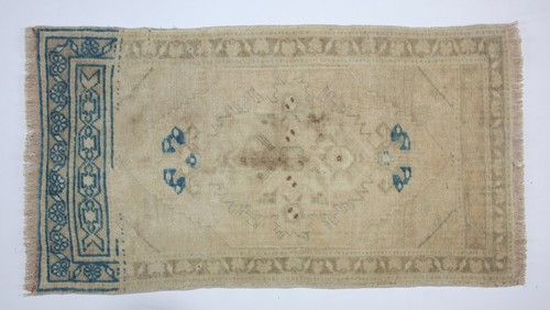 Blue rugs,Turkish Oushak Rug, Floor rug,Decorative wool carpet, 47''x20'' rug