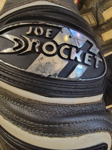 JOE ROCKET Supermoto LEATHER PADDED MOTORCYCLE JACKET SIZE 46 BLACK & White Raci - Picture 8 of 12
