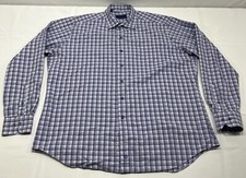 David Donahue Dress Shirt Mens Plaid 2XL Long Sleeve Button Down Cotton XXL