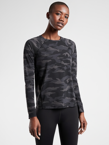 ATHLETA Ultimate Camo Train Top XLT XL 