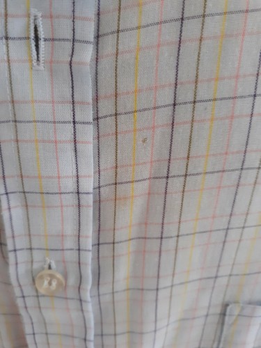 Vtg 70s 80s Blue Striped Plaid Retro Summer Beach Surf Skate Thin Shirt XL BOHO - Picture 2 of 7