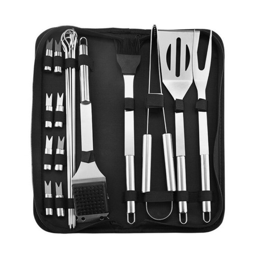 Stainless Steel BBQ Grill Tool Set Outdoor Utensil Cooking Cutlery Kit with Case - Picture 2 of 11