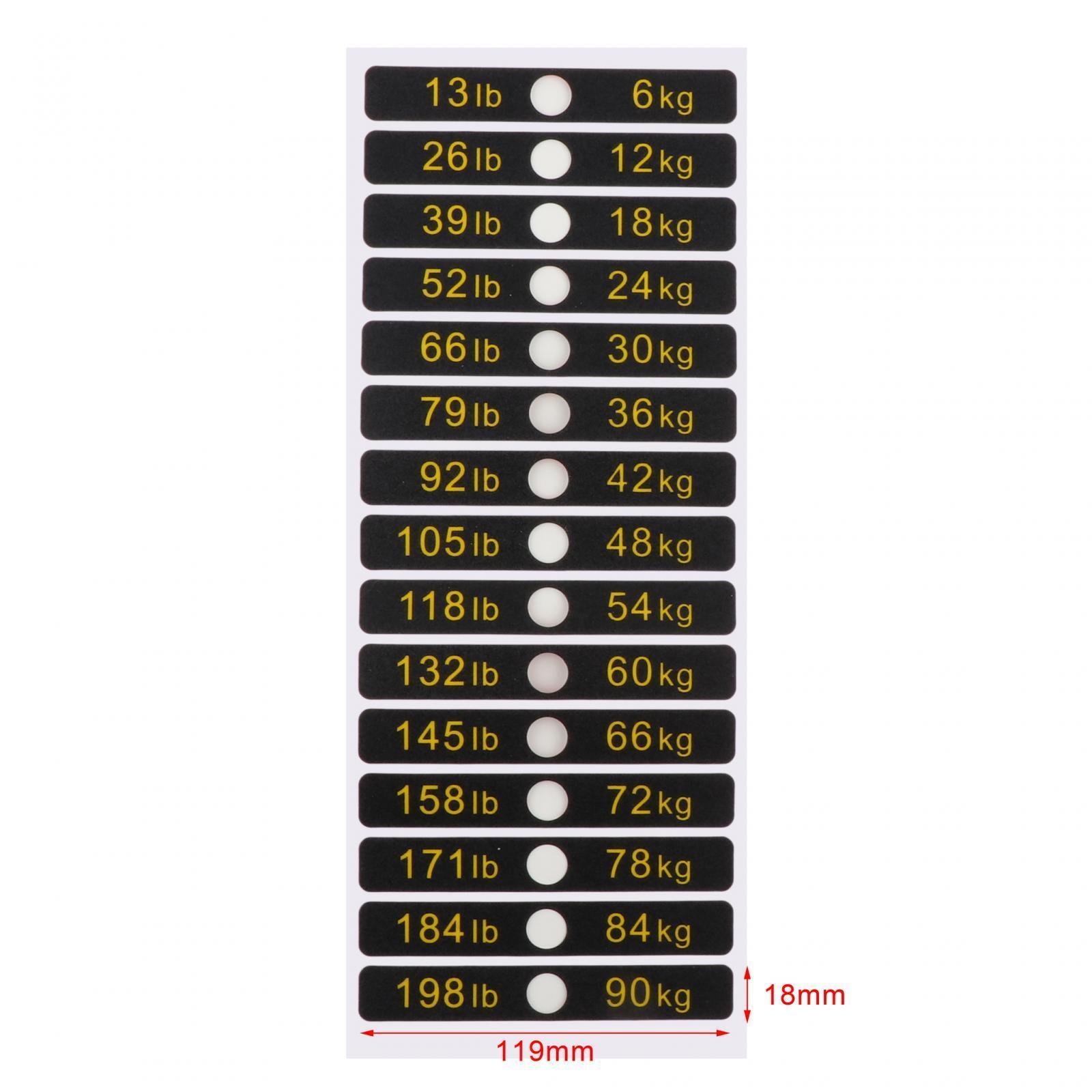 Weight Stack Labels 13-198lbs/6-90kg for Body Building Strength ...