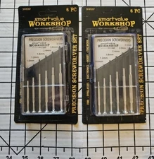 2PACK BUNDLE 6pc Precision Screwdriver Set Micro smartvalue Workshop 