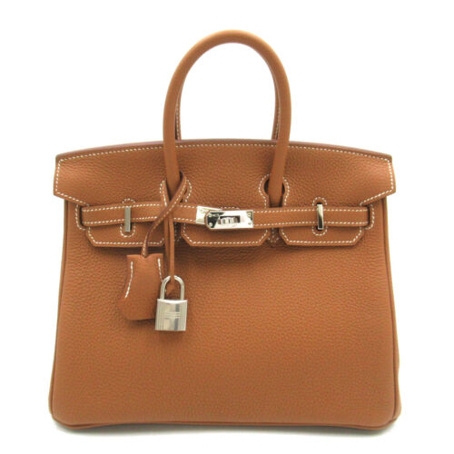HERMES Birkin 25 Hand bag U Togo leather Brown Gold SHW Used - Picture 1 of 12
