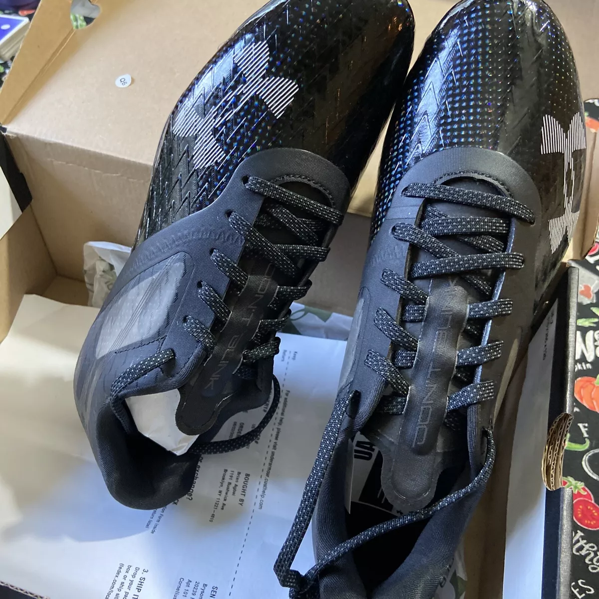 Under Armour Blur Lux MC Black Football Cleats 3023190 001 MENS SIZE 8