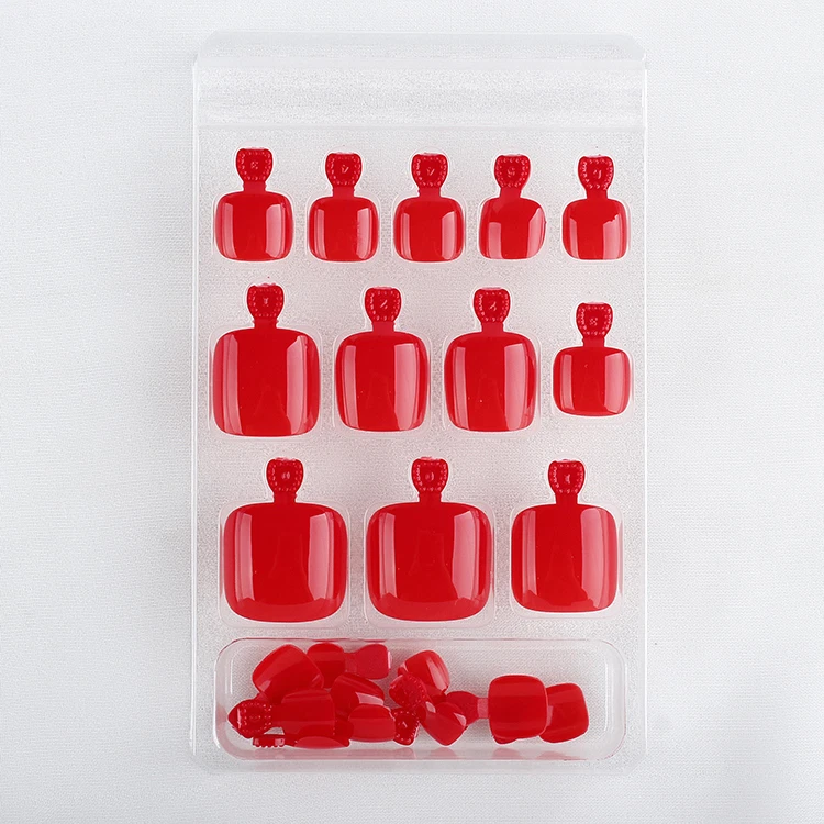 VENTA AL POR MAYOR 24 piezas uñas postizas falsas pedicura prensa artificial en puntas de uñas de los pies Foto 3 de 4